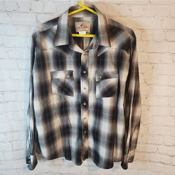Men's Wrangler pearl snapped longsleeve shirt, size XL - Picture 1 of 3